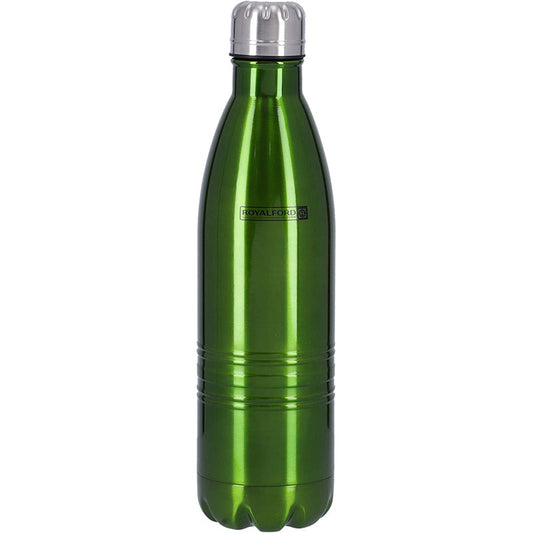 Royalford Rf5769Gr 500Ml Vacuum Bottle - Double Wall Stainless Steel Flask & Water Bottle - Hot & Cold Leak-Resistant Sports Drink Bottle