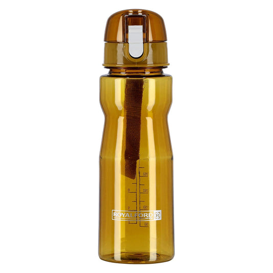 Royalford Water Bottle With Volume Marker Portable Bpa Free & Frosted Polymer Plastic, Fast Flow & Leak Proof Flip Lid With Carry Loop, Rf5224Tn, Royalford Water Bottle 750 Ml Tan