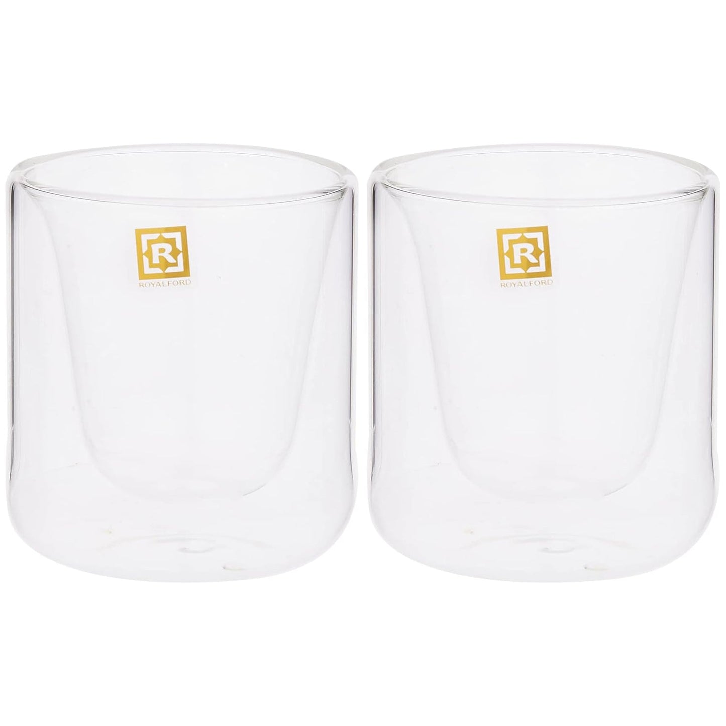 Royalford RF10569 200ml Borosilicate Glass 2 Piece Double Wall Cup Set