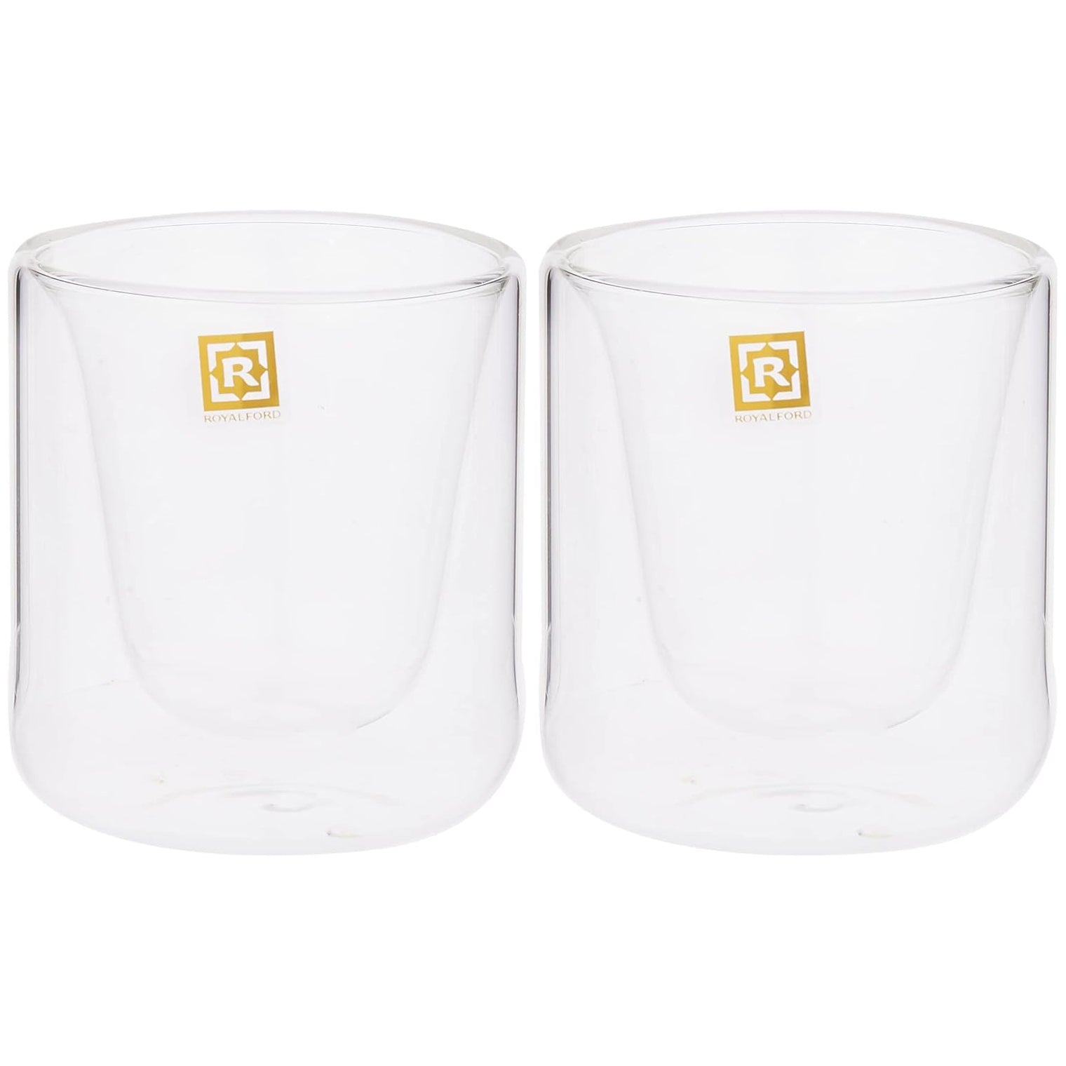 Royalford RF10569 200ml Borosilicate Glass 2 Piece Double Wall Cup Set