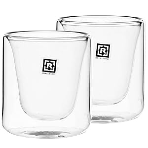Royalford RF10569 200ml Borosilicate Glass 2 Piece Double Wall Cup Set