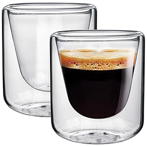 Royalford RF10569 200ml Borosilicate Glass 2 Piece Double Wall Cup Set