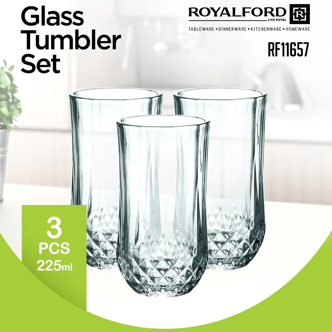 Royalford - Glass Tumbler Set 3pcs set