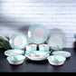 Royalford 32pcs Melamineware Dinner Set RF12511 Includes Deep and Side Plates, Serving and Rice Bowls and Soup Spoons Dishwasher-Safe and Freezer-Friendly Food-Grade