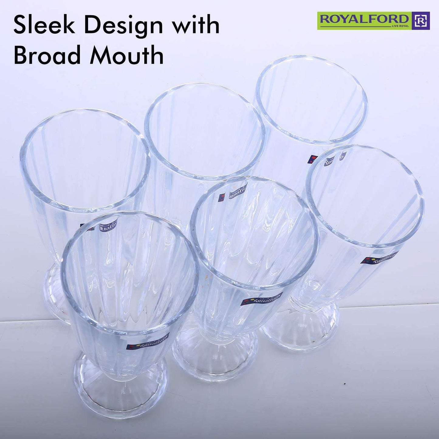 Royalford 6 piece Cocktail Tumbler Set 14oz, Multi-Colour, RF6782