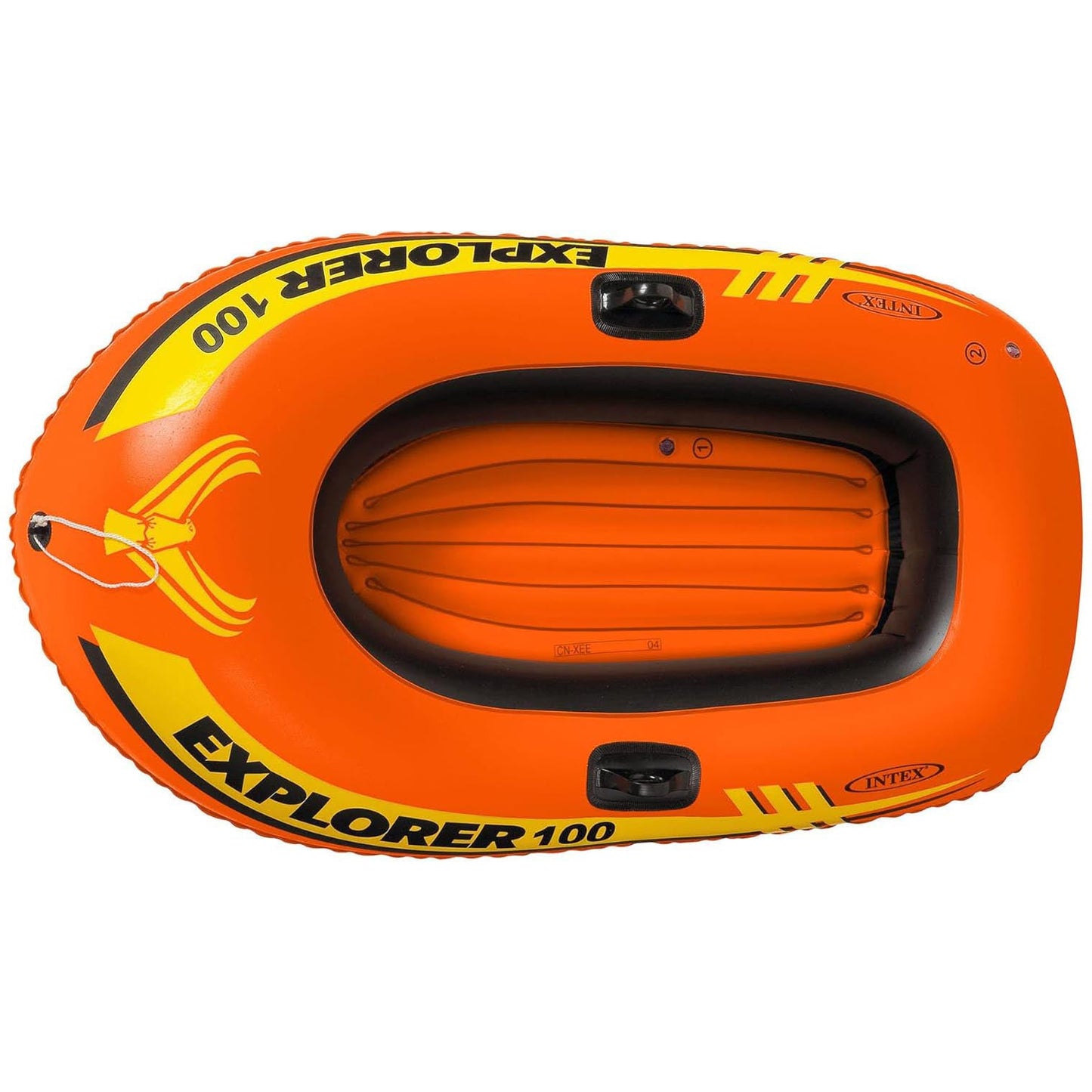 INTEX Explorer Inflatable Boat Series: Dual Air Chambers – Welded Oar Locks – Grab Handles – Bow Rope – Sporty Design