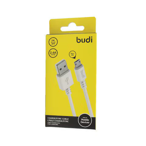 Budi DC011M10W USB-A to Micro-USB Charge And Sync Cable 