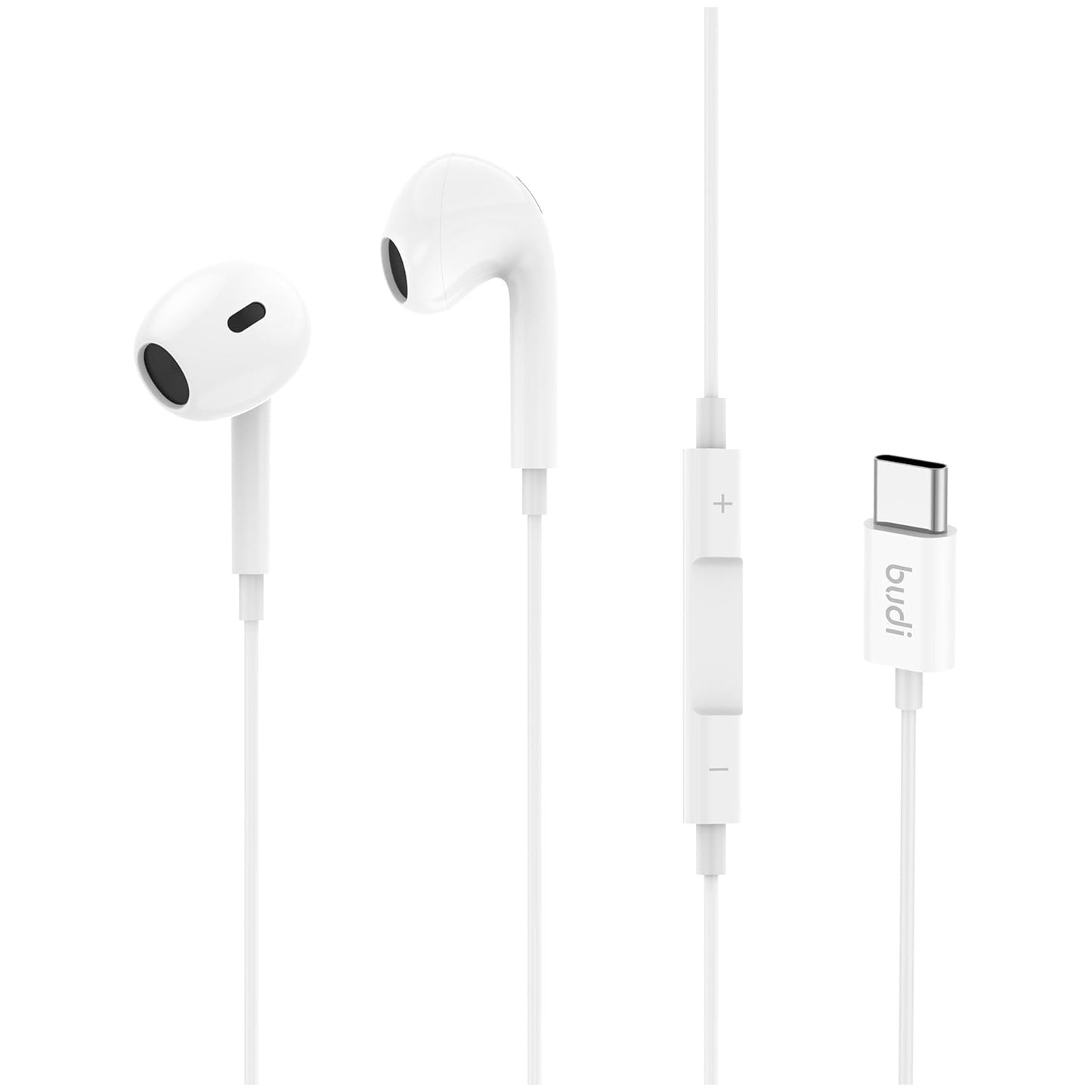 Budi Earphone With Remote & Mic 1.2M / 4Ft Type-C | Bass Sound Quality | Ergonomic Design | Compatible with Galaxy S22, S21+, Note 20, 10, Huawei P30, Lite Mate 20 Pro, Xiaomi Mi 11, etc. 