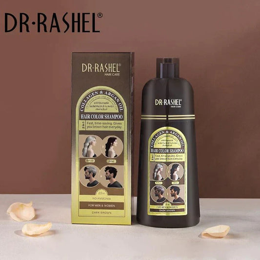 Dr.Rashel Collagen And Argan Oil Hair Color Shampoo Dark Brown - 400ml