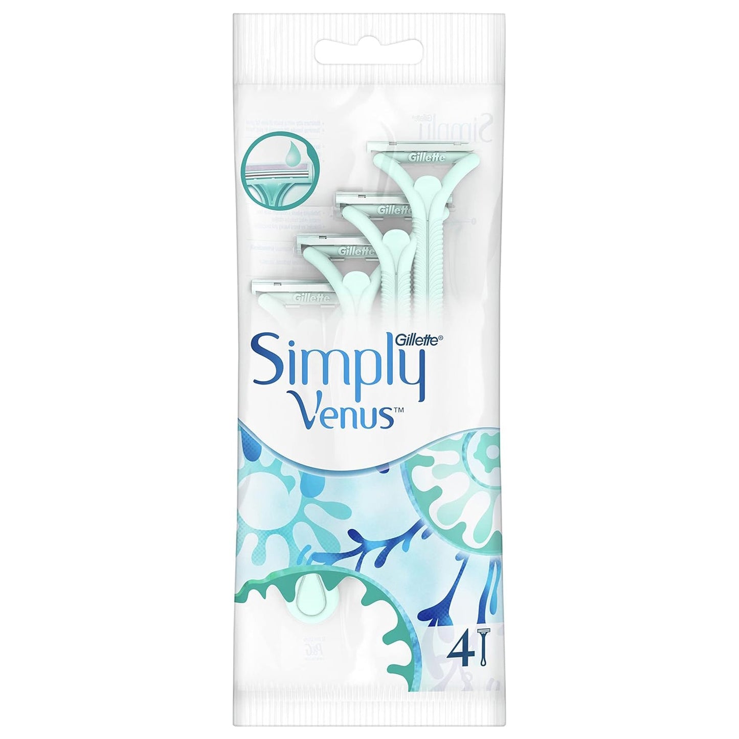 Gillette Simply Venus 2 Blade Women's Disposable Razor 4pcs