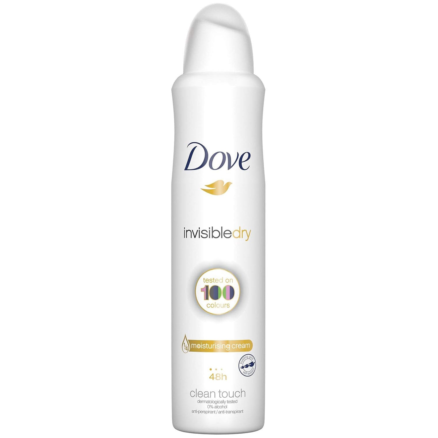 Dove Invisible Dry with ¼ moisturising Cream Anti-perspirant Aerosol Deodorant That Leaves no White Marks 250 ml