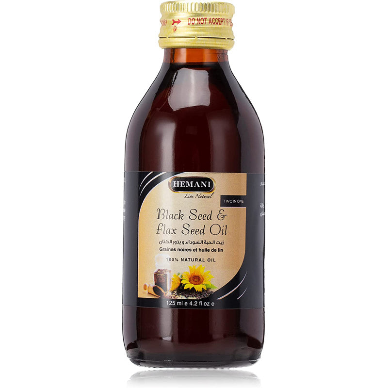 HEMANI BLACK SEED AT FLAX SEED OIL 125ML 