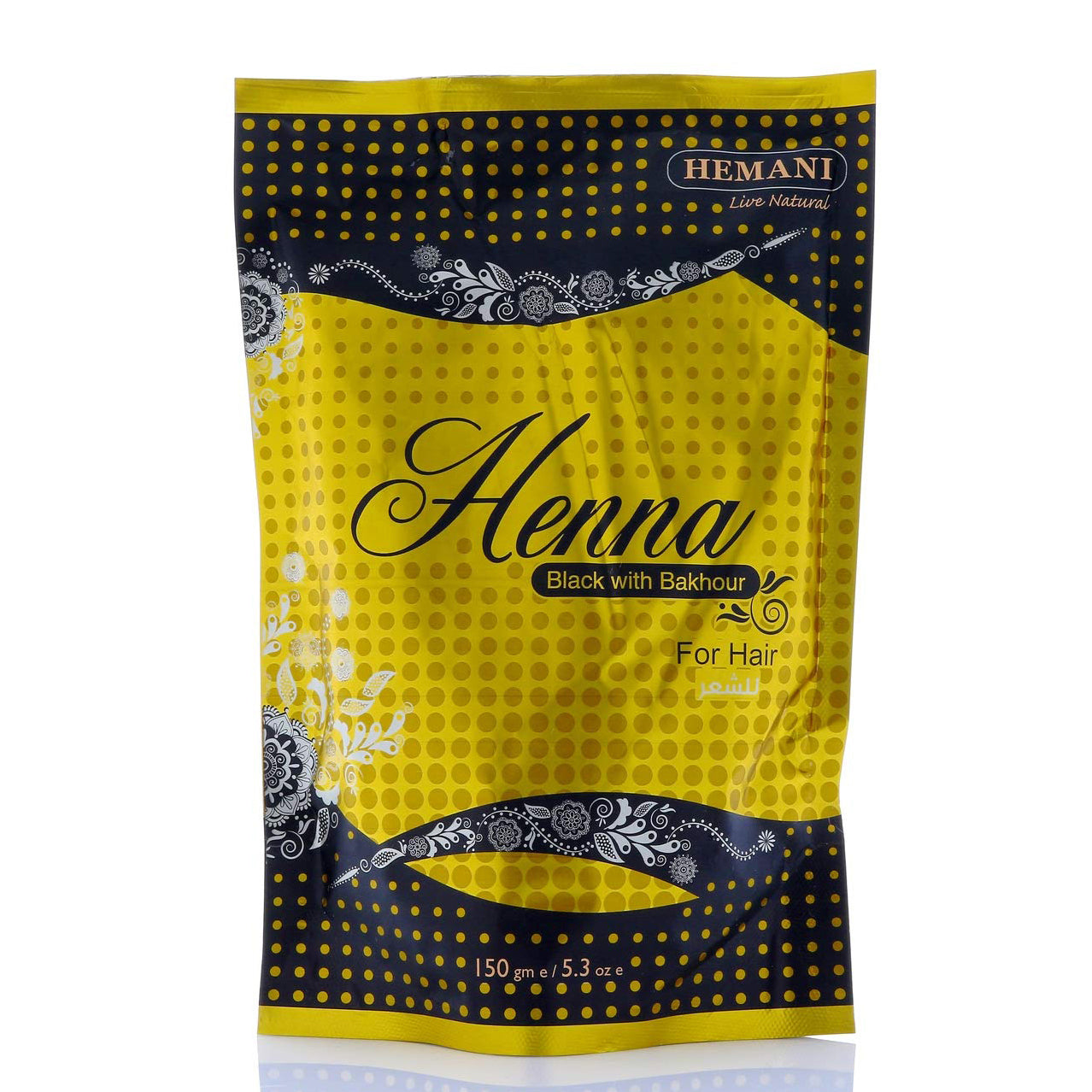 Hemani Henna Black with Bakhour Color Natural hair Dye - Powder 150g