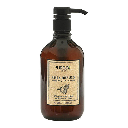 Puresel Bergamot & Oud with Pumice Stone Hand & Body Wash, 500ml