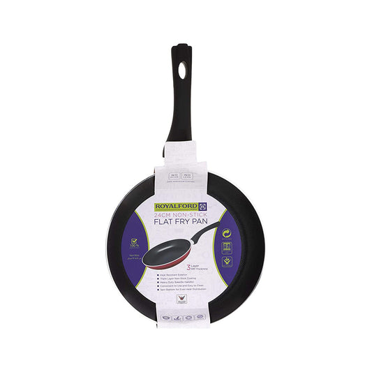 Royalford Frying Pan - Black, Non-Stick Fry Pan Set. Non-Stick Cookware, Recyclable Material Fry Pan (24 cm)