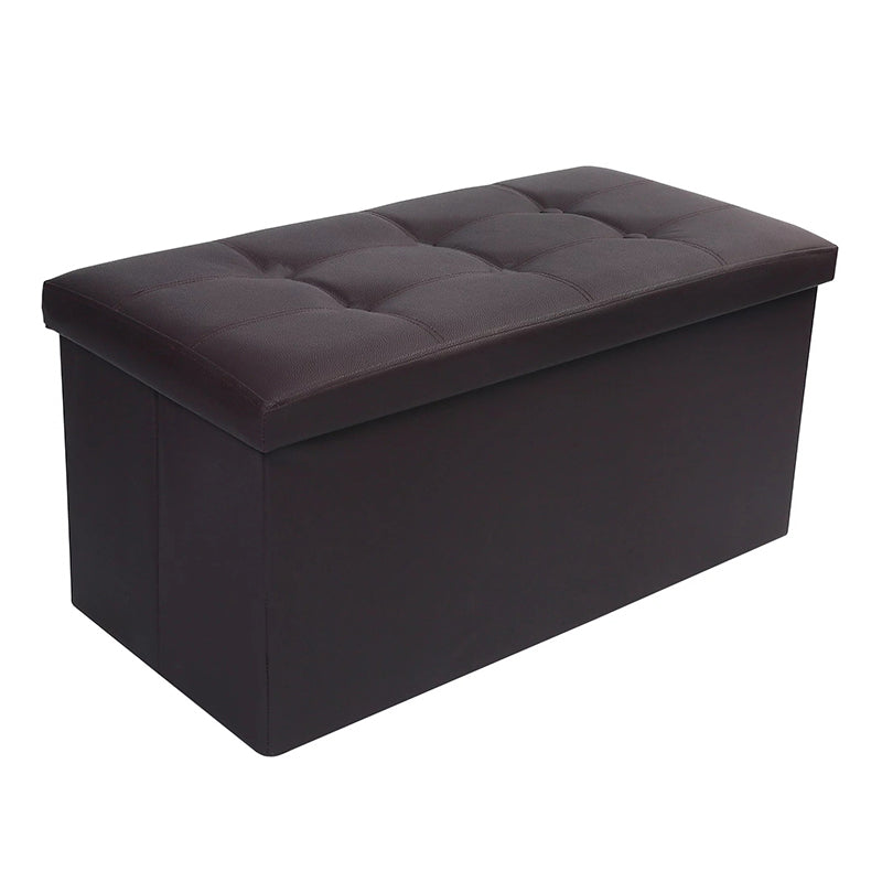 OTTOMAN STORAGE BOX - BROWN - 76* 37.5* 37.5 CM