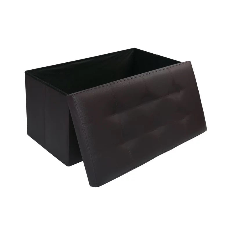 OTTOMAN STORAGE BOX - BROWN - 76* 37.5* 37.5 CM