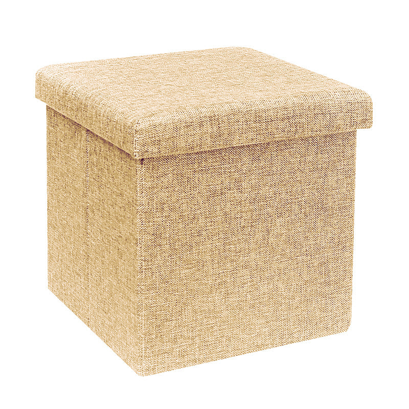 OTTOMAN STORAGE BOX - BEIGE - 37 * 37 * 37 CM