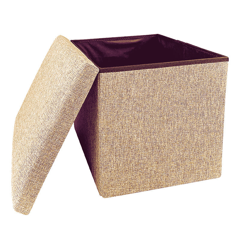 OTTOMAN STORAGE BOX - BEIGE - 37 * 37 * 37 CM