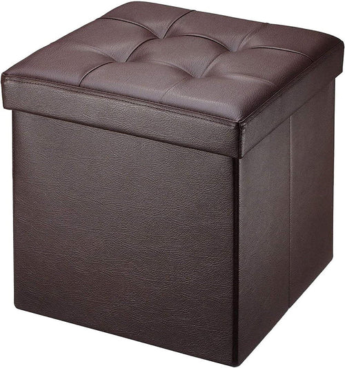 OTTOMAN STORAGE BOX - BROWN - 33 * 33 * 33 CM