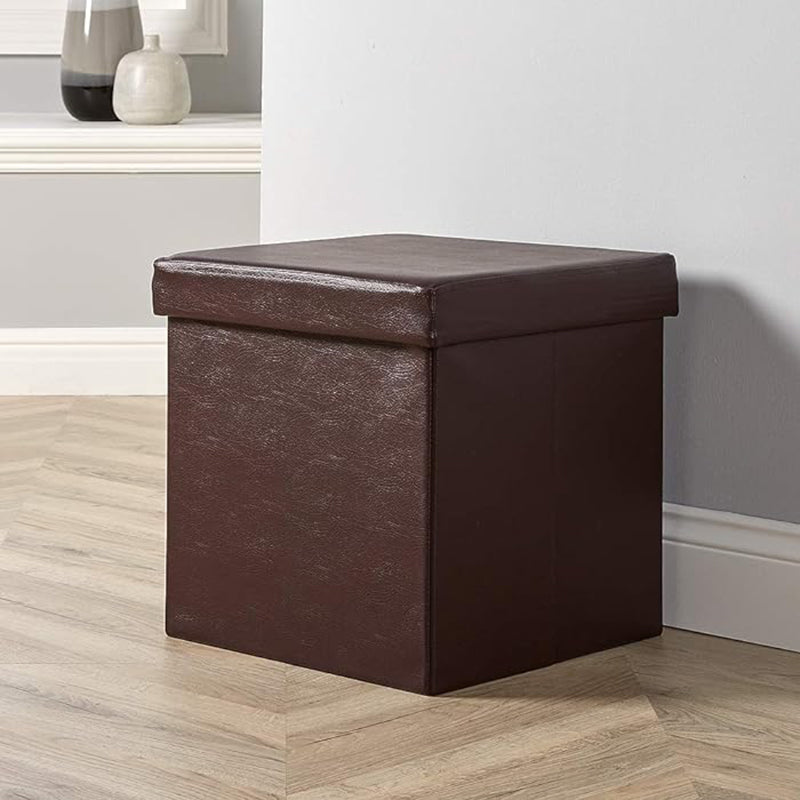 OTTOMAN STORAGE BOX - BROWN - 33 * 33 * 33 CM