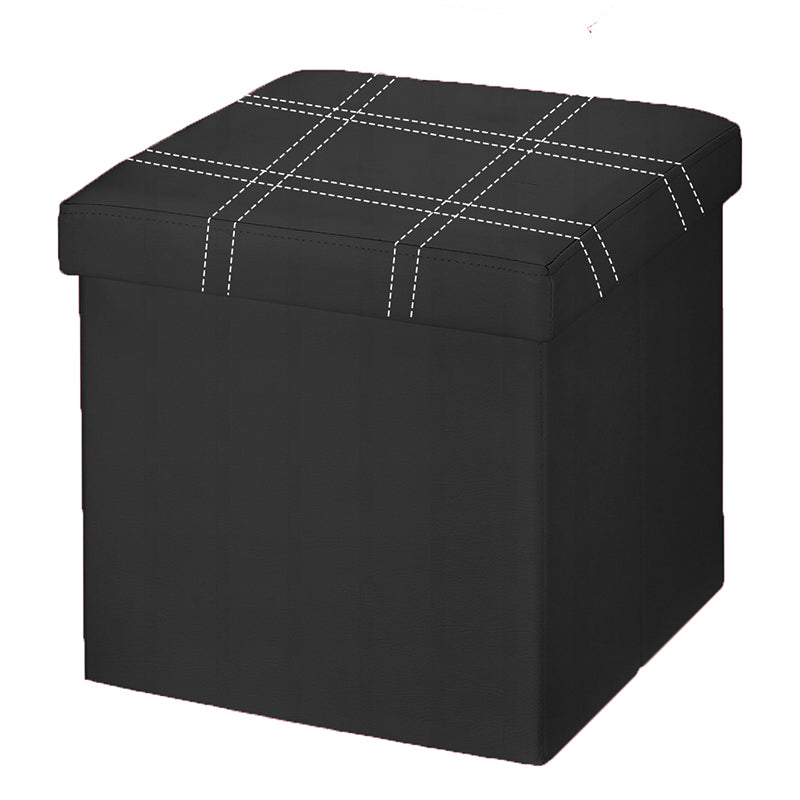 OTTOMAN STORAGE BOX - BLACK - 33 * 33 * 33 CM