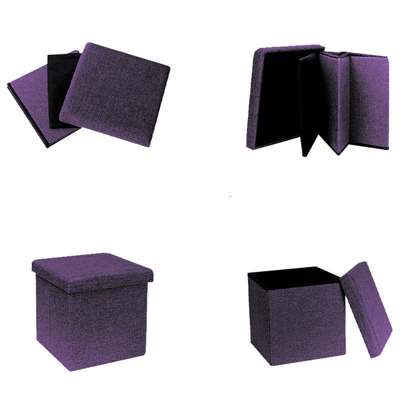 OTTOMAN STORAGE BOX - PURPLE - 39 * 39 * 39 CM