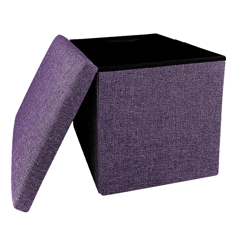 OTTOMAN STORAGE BOX - PURPLE - 39 * 39 * 39 CM