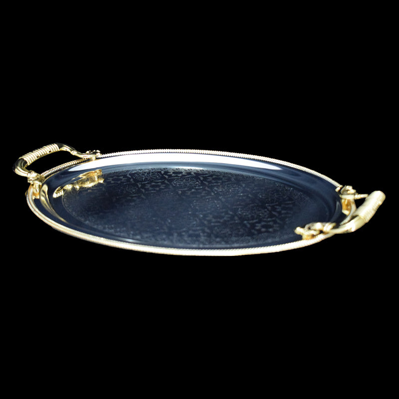 NAJIB GOLD/SILVER OVAL SERVICE TRAY SMALL/3025