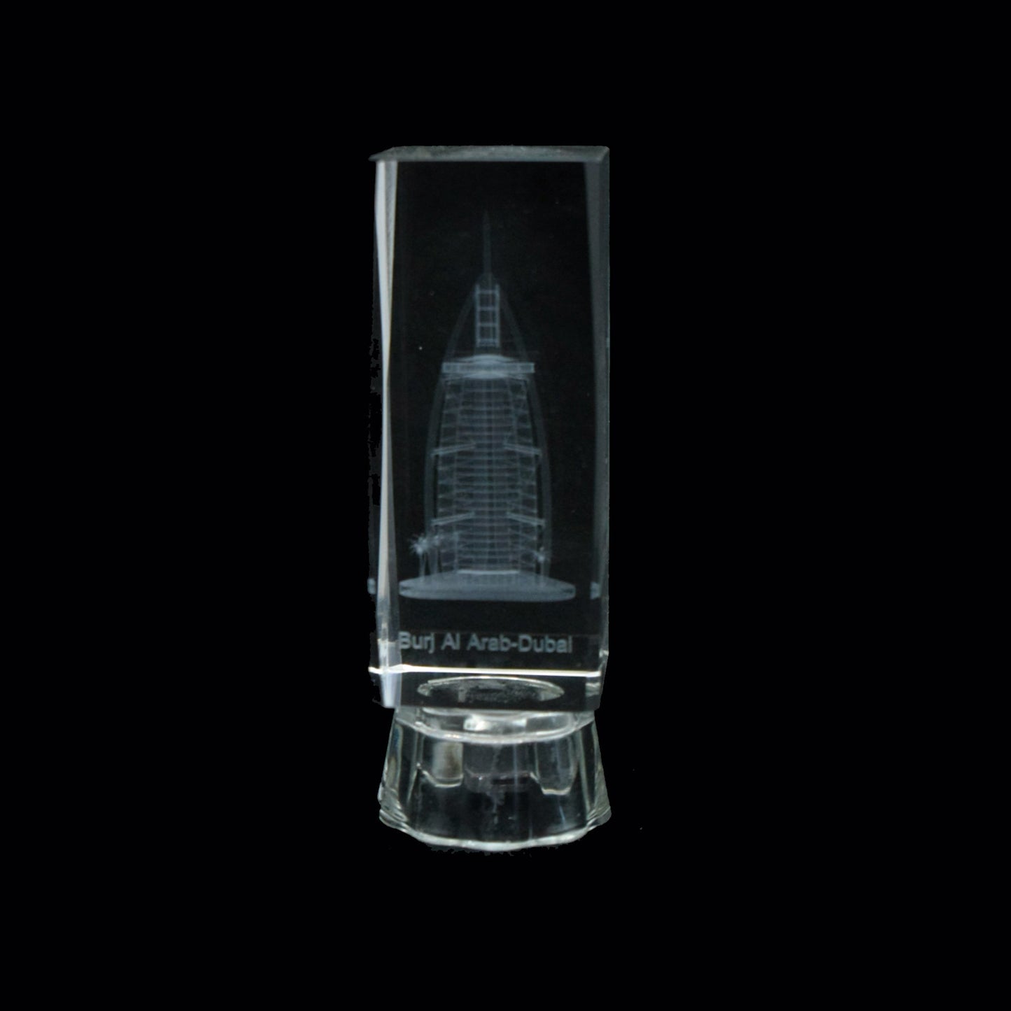 Burj Al Arab 3D laser engraved etched glass Dimensions: 12 * 4 * 4 CM