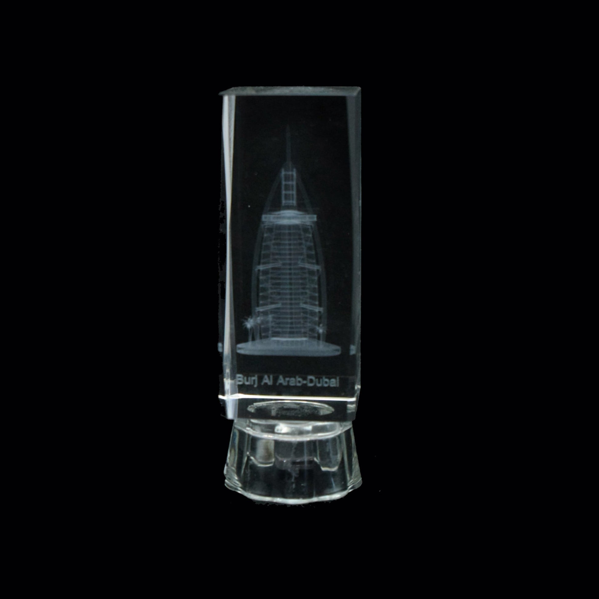 Burj Al Arab 3D laser engraved etched glass Dimensions: 12 * 4 * 4 CM