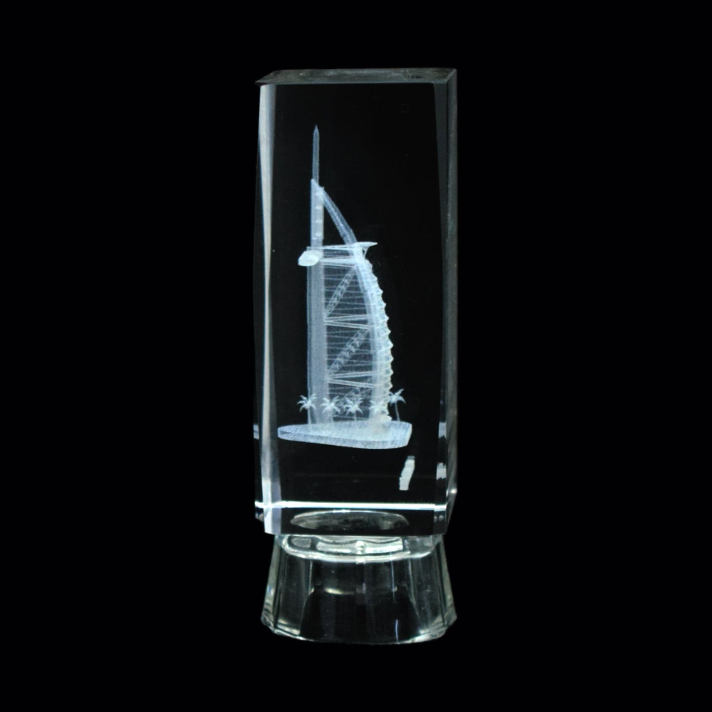 Burj Al Arab 3D laser engraved etched glass Dimensions: 12 * 4 * 4 CM