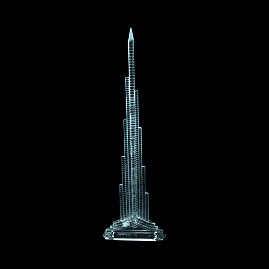 Burj Khalifa 3D laser engraved etched crystal Dimenssions: 12 * 5 * 5 CM