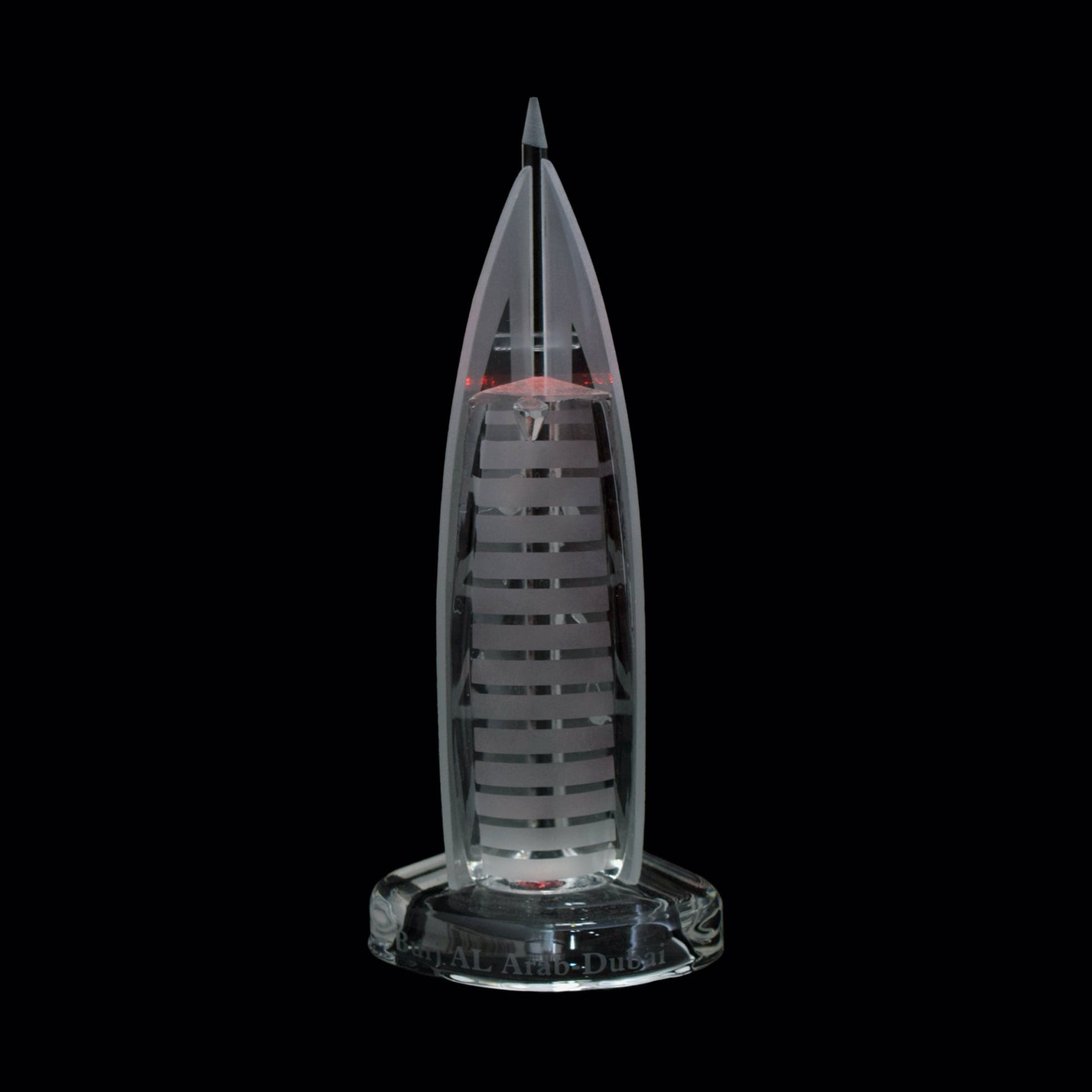 Burj Al Arab 3D laser engraved etched crystal Dimensions: 24 * 8 * 8 CM