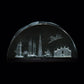 Corporate gift UAE memento Spectacular Iconic Dubai skyline 3d laser engraved Crystal Dimensions: 6 * 10 CM"