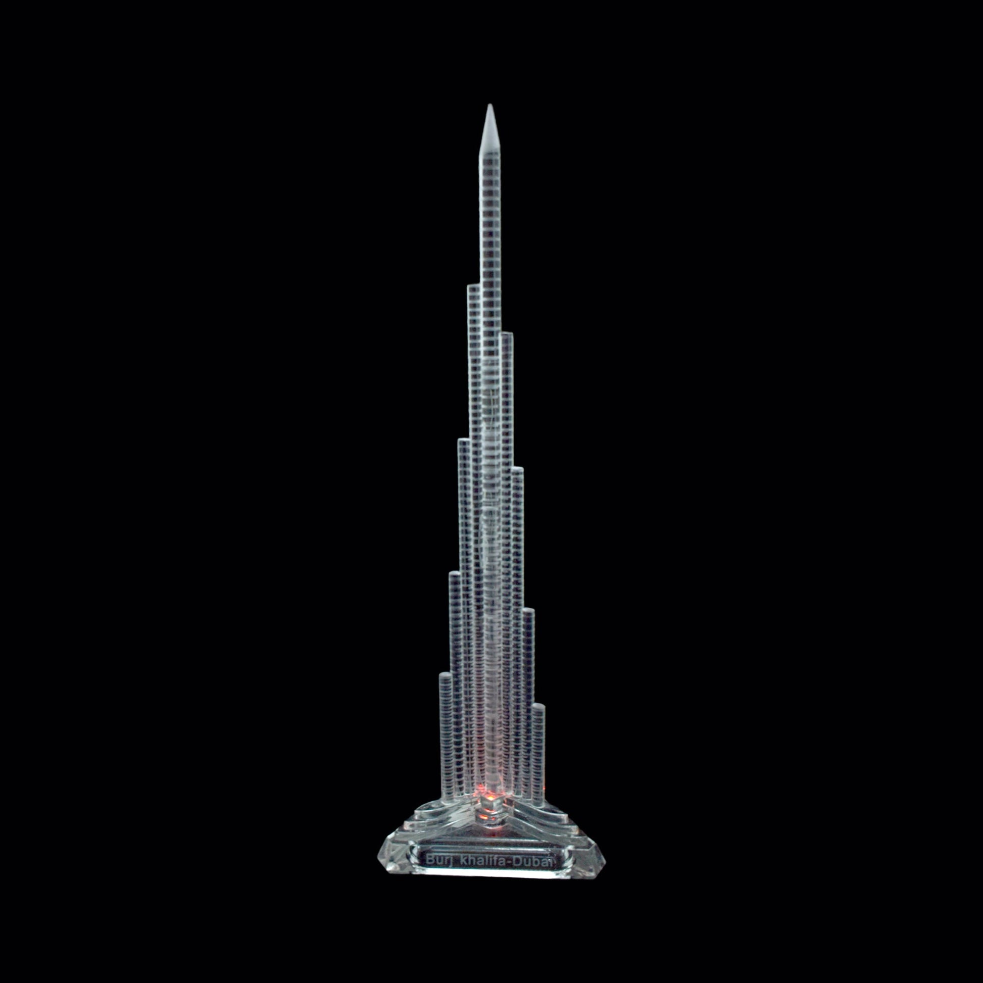 Burj Khalifa 3D laser engraved etched crystal Dimensions: 43 * 13 * 12 CM