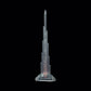 Burj Khalifa 3D laser engraved etched crystal Dimensions: 80 * 18 * 15 CM