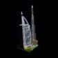 Burj Khalifa - Burj Al Arab Dubai skyline 3d laser engraved Crystal Dimensions: 12 * 10 * 7 CM