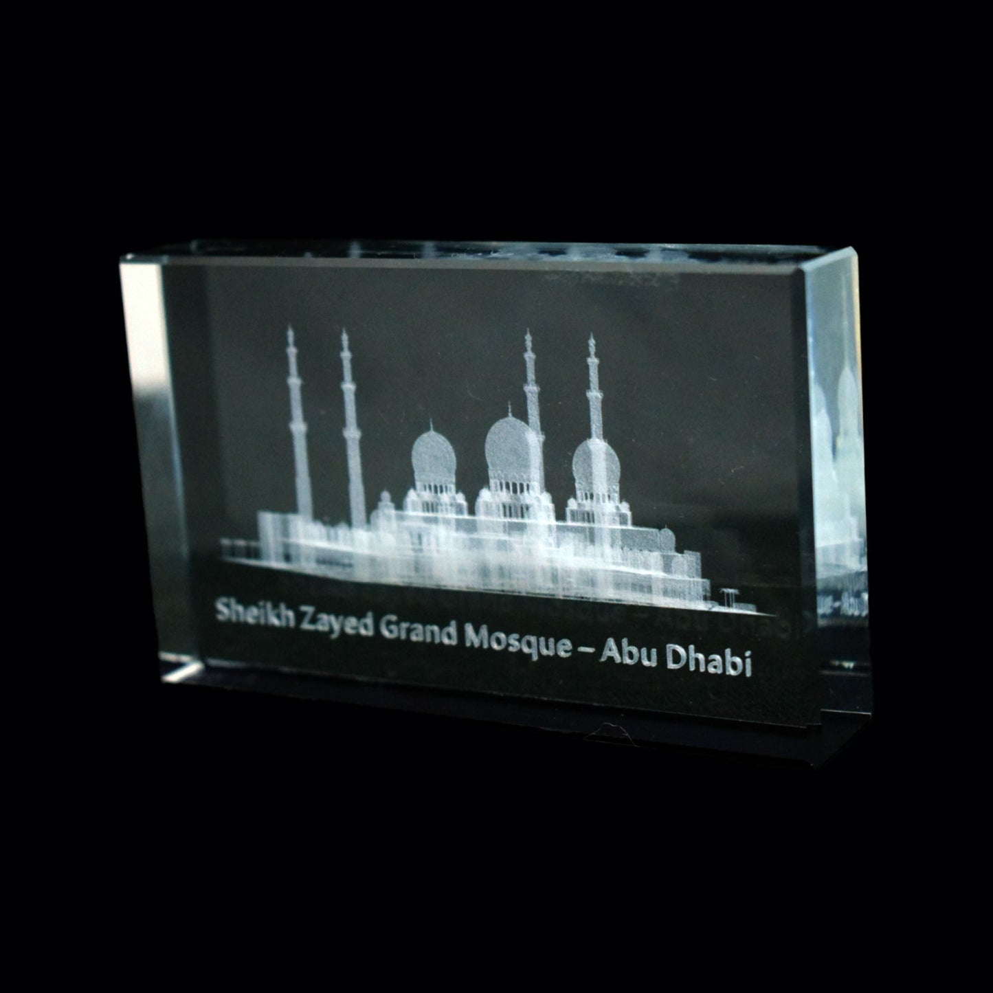 Sheikh Zayed Grand Mosque 3d laser engraved Crystal Dimensions: 6.5 * 10 CM