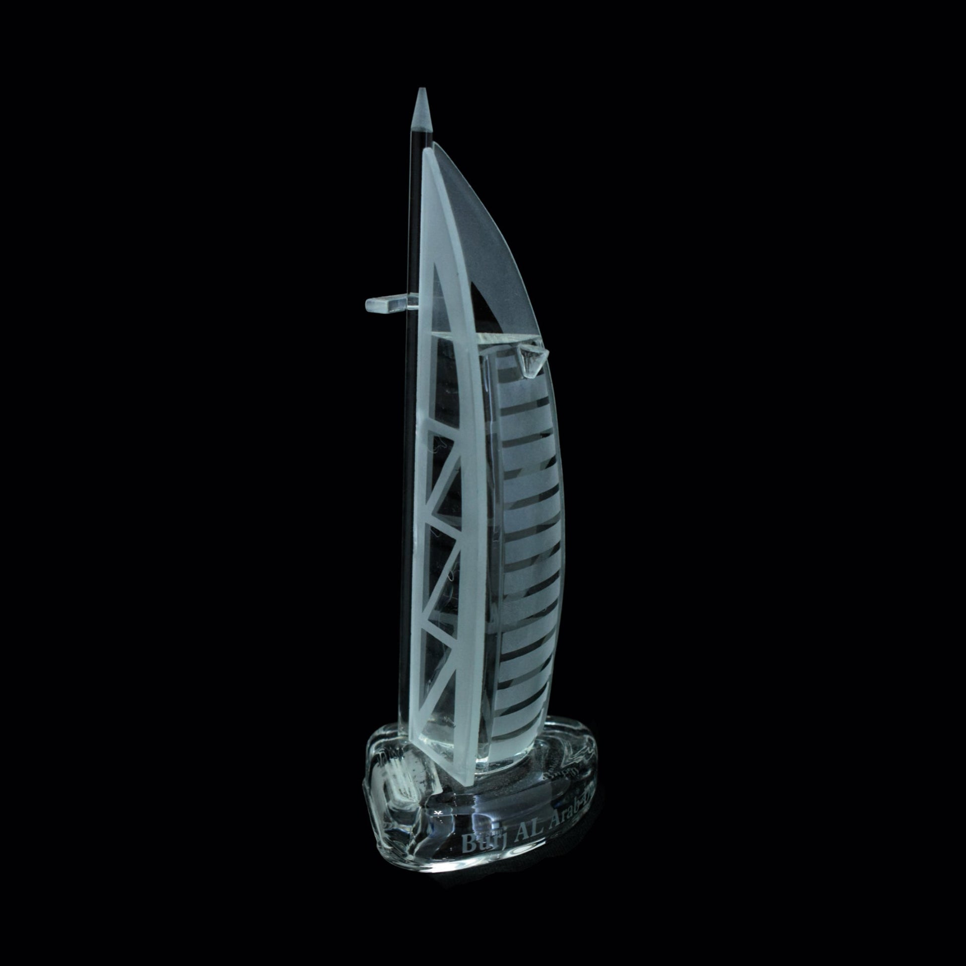 Burj Al Arab 3D laser engraved etched crystal Dimenssions: 14 * 5 * 5 CM