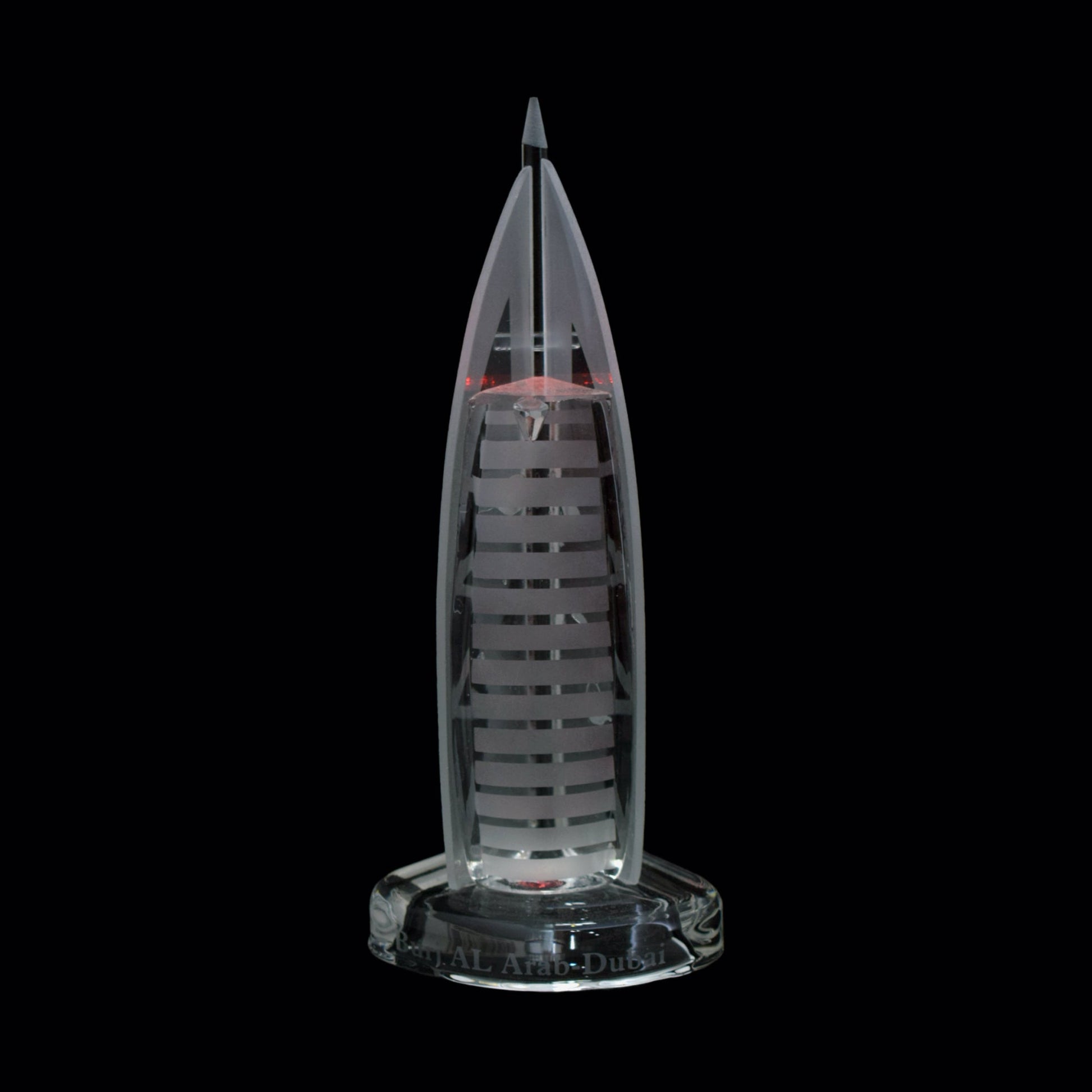 Burj Al Arab 3D laser engraved etched crystal Dimensions: 21 * 7 * 7 CM