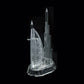 Corporate gift UAE memento Spectacular Iconic Dubai skyline 3d laser engraved Crystal  Dimensions: 21 * 10 * 6 CM