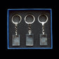 3d Laser Engraving Blank Glass 3pcs keychain