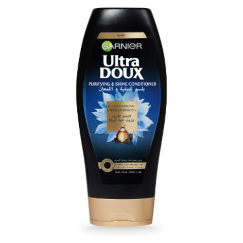 Garnier Ultra Doux Black Charcoal & Nigella Seed Oil Purifying & Shine Conditioner, 400 Ml