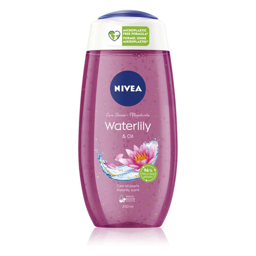 NIVEA Shower Gel Body Wash Waterlily & Oil with Caring Oil Pearls and Waterlily Scent 250ml