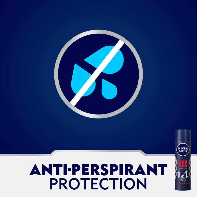 NIVEA MEN Antiperspirant Spray for Men, Dry Impact, 150ml