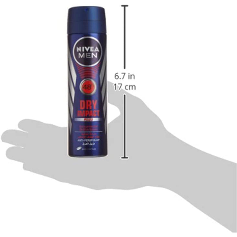 NIVEA MEN Antiperspirant Spray for Men, Dry Impact, 150ml