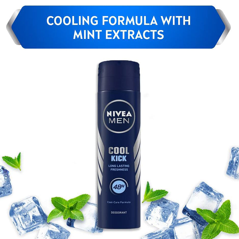 Nivea Cool Kick 48 Hour Deodorant for Men, 150ml