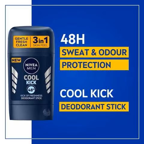 Nivea Men Cool Kick Deodorant Stick Clear 50ml