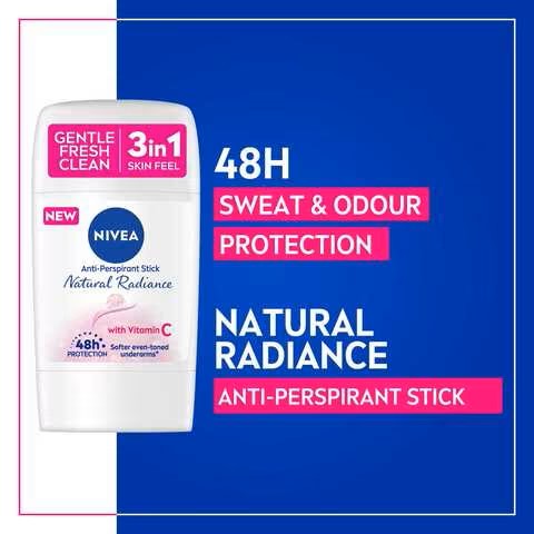Nivea Natural Radiance Anti-Perspirant Stick With Vitamin C Clear 50ml